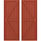 Ekena Millwork Americraft 6-Board Wood 2 Equal Panel Frmd Board-n-Batten Shutters w/Dbl Z-Bar, ARW102BF621X49CLH, PR ARW102BF621X49CLH - alternate 1